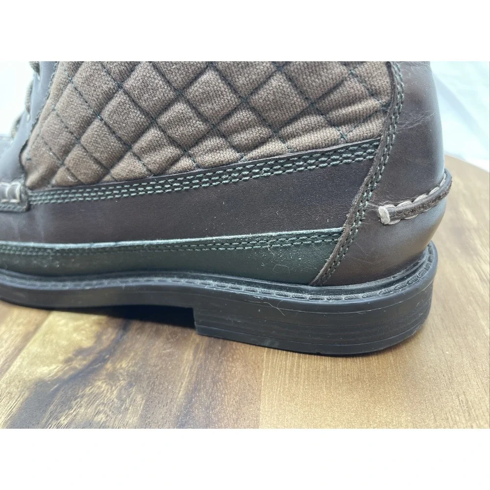 Cole‎ Haan Boots 8.5 M C20210 Pinch Brown Leather Lace Up Quilted Moc Ankle Mens